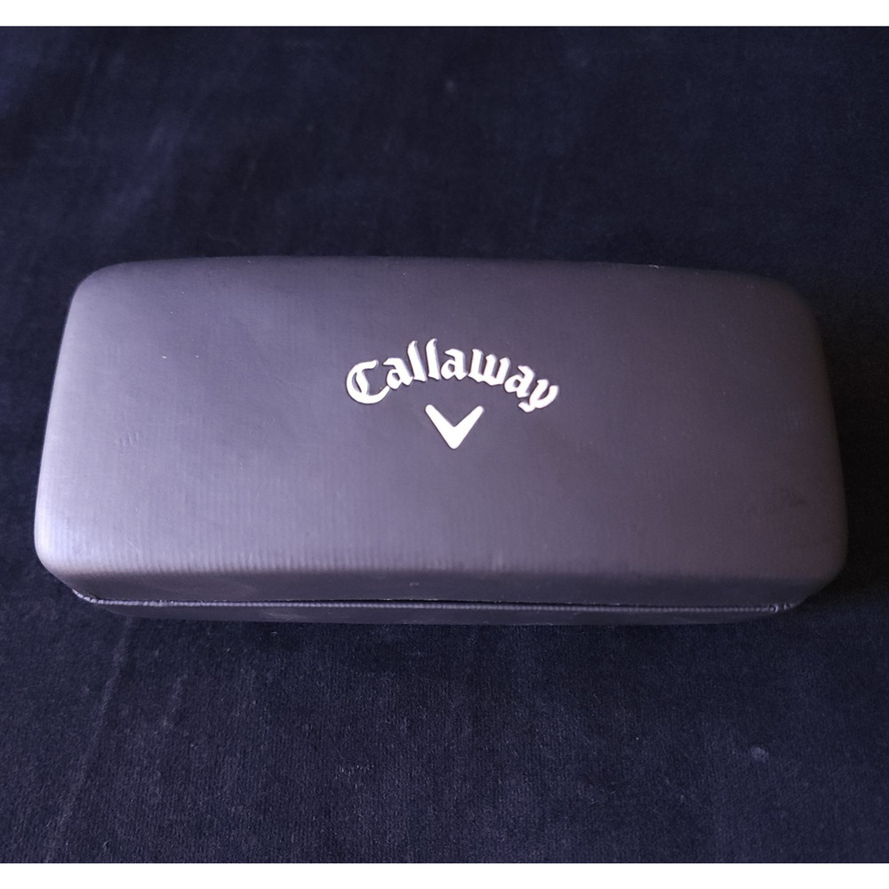 Used Callaway Logo Golf Sunglasses Black Protective Hard Shell Case Clamshell